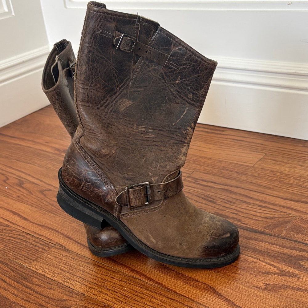 Frye Brown Combat & Moto Boots